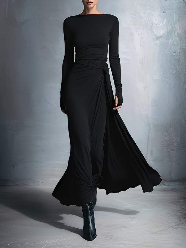 Isabella - Abito maxi con nodo laterale