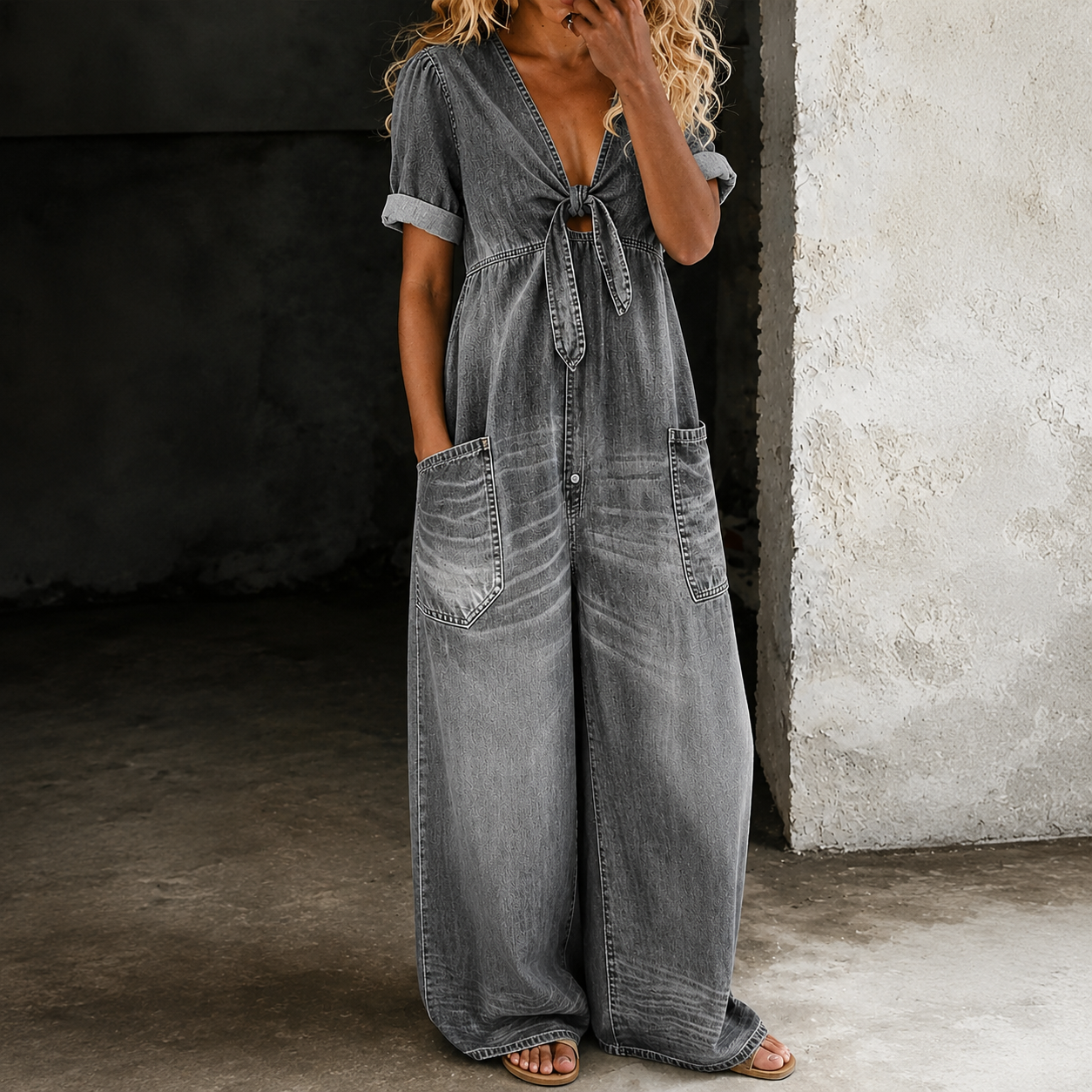 Sofia | Tuta Denim a Gamba Larga