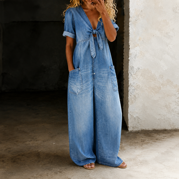 Sofia | Tuta Denim a Gamba Larga
