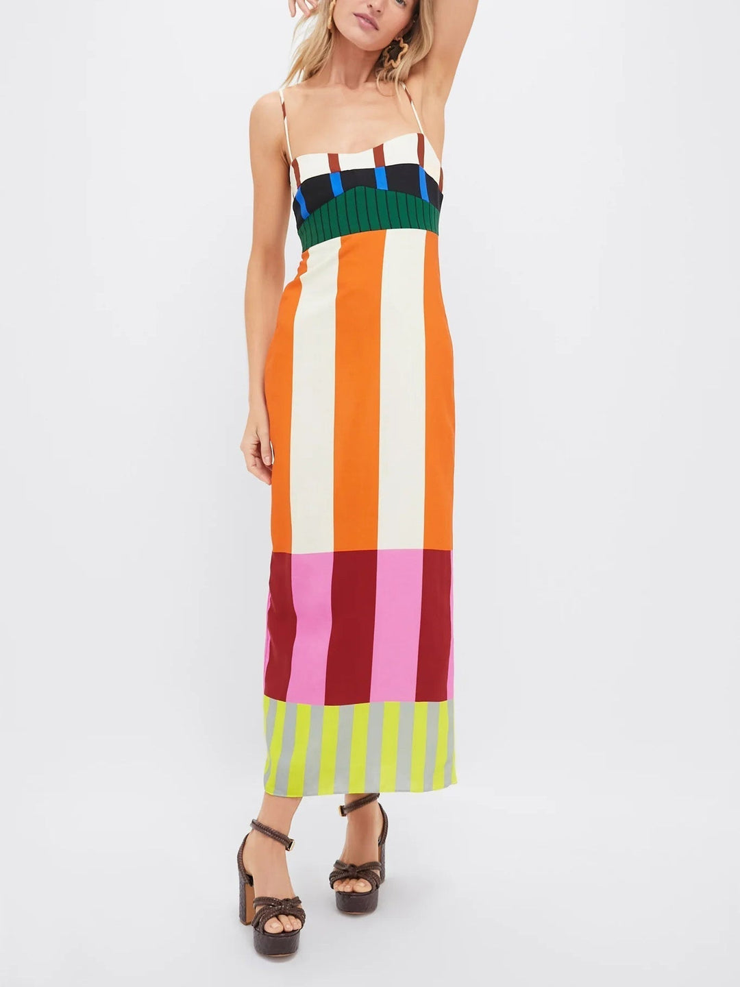 Erminia | Maxi Abito Colorato a Righe