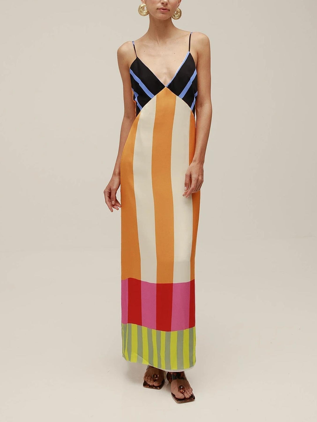 Erminia | Maxi Abito Colorato a Righe