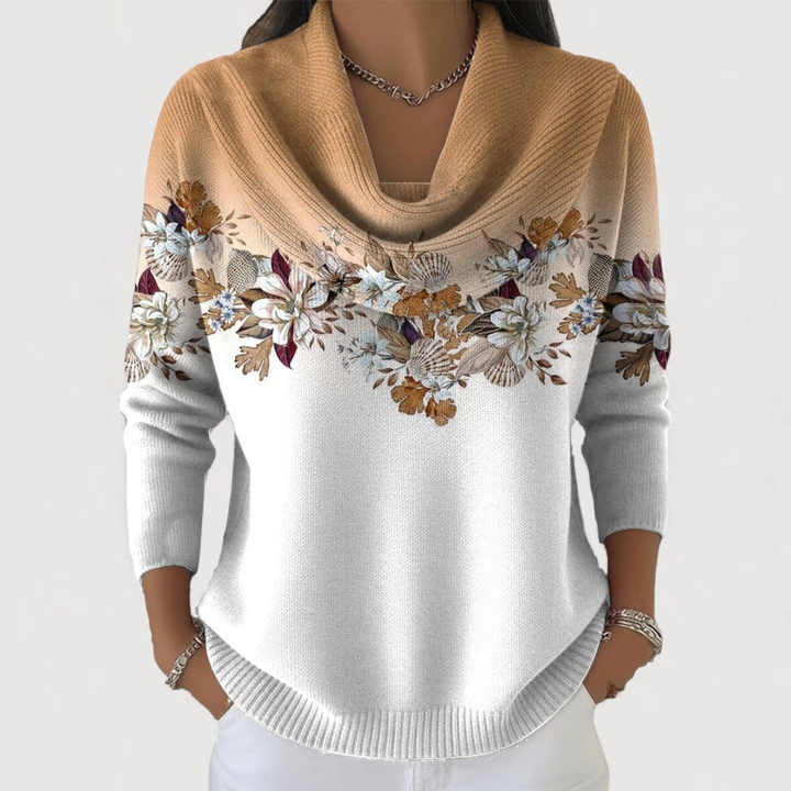 Giulia | Maglione floreale con collo morbido
