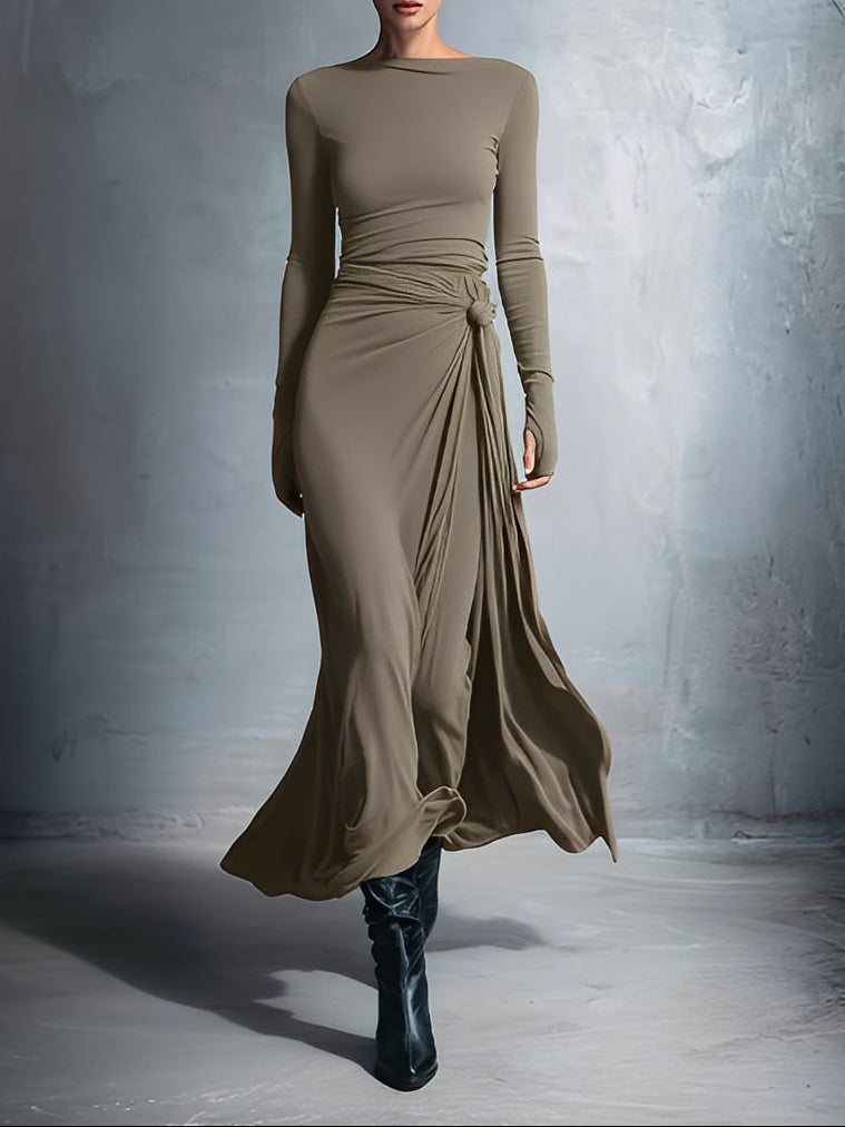 Isabella - Abito maxi con nodo laterale